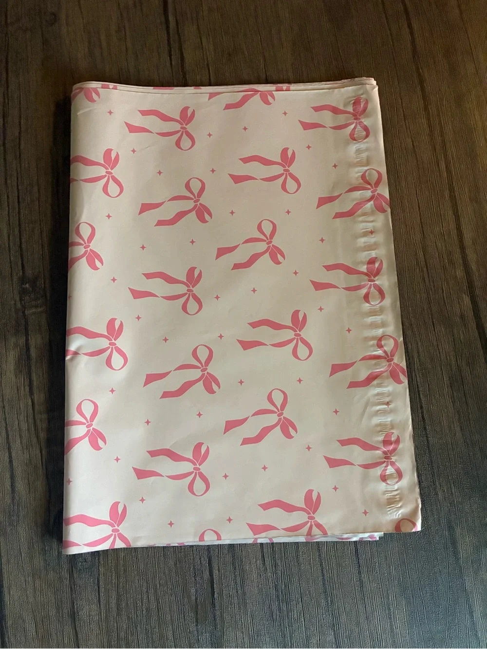 10 Count Pink Bow Pattern Polymailers